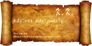 Kürti Kázmér névjegykártya